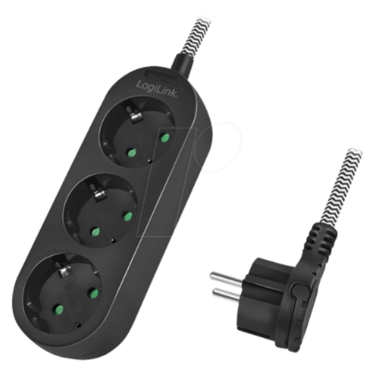 LogiLink Power strip 3-way, 3x CEE 7/3