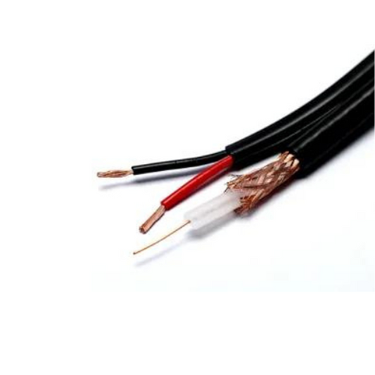 Allstrong Coaxial Cable + Power, RG59, BLACK, 100m