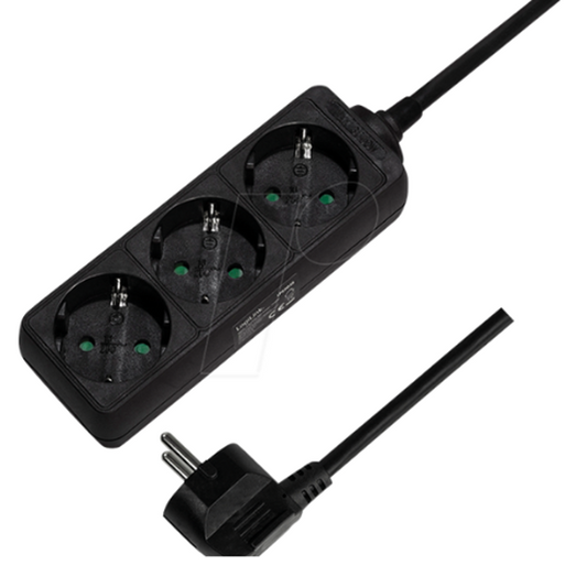 LogiLink Outlet Strip, 3 safety sockets, 1.5m