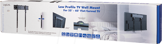 LogiLink Wall mount, 32"-65", fixed, 40 kg max, 33mm