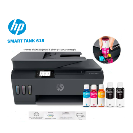 HP Printer Smart Tank 615 AIO, Wireless