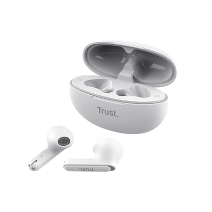 Trust Earphones Yavi, Bluetooth, White