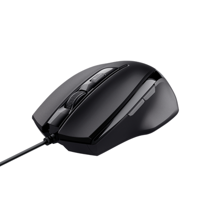Trust Mouse Wired, Voca, Comfort, Black