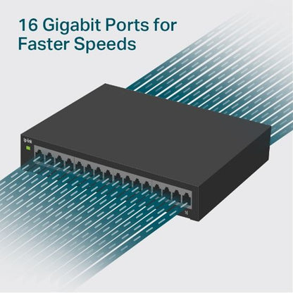 TP-Link Switch 16-Port Gigabit Easy Smart, Durable