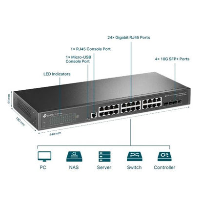 TP-Link Switch JetStream 24-Port Gigabit L2+ Manag