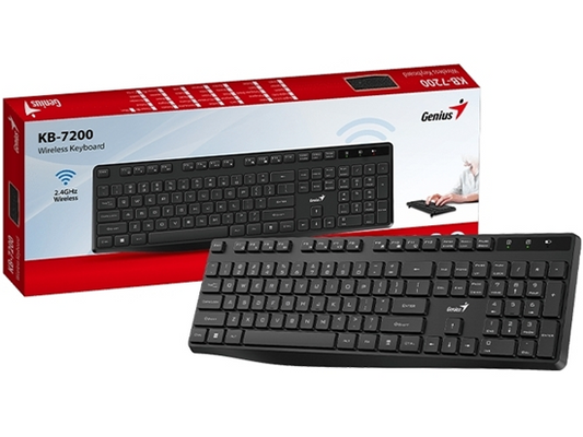 Genius Keyboard KB-7200, Wireless+USB, 2.4GHz, Bla