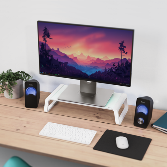 Trust Monitor Stand, Monta Tempered glass monitor stand