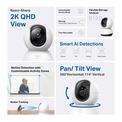 TP-Link Camera TAPO,Pan/Tilt Wi-Fi,HQ images
