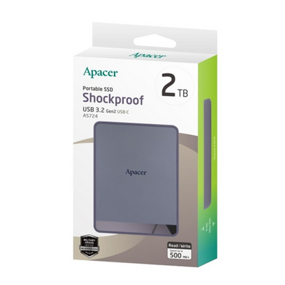 Apacer External SSD, 1TB, USB 3.2 Gen2, USB-C, AS724