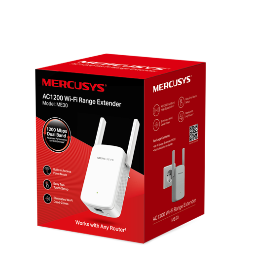 Mercusys Range Extender AC1200 Wi-Fi, 5 GHz: & 2.4