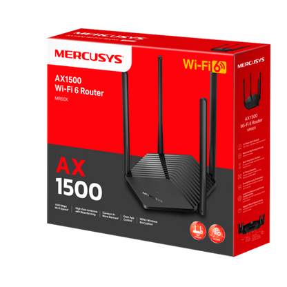 Mercusys Router AX1500 Dual-Band WiFi 6, 1201Mbps
