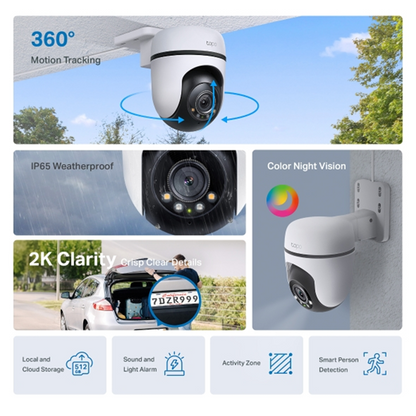 TP-Link Camera Outdoor TAPO,Pan/Tilt WiFi 2K