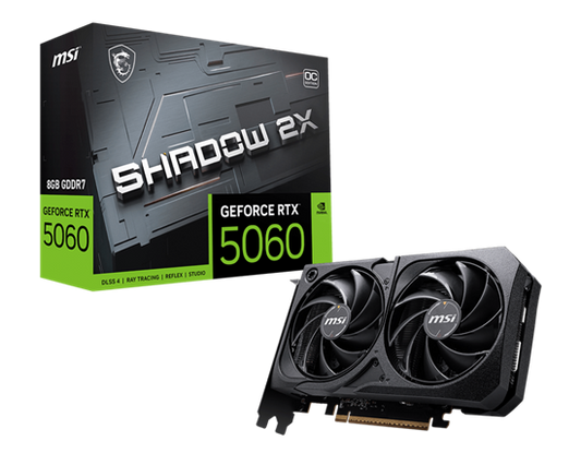 MSI Graphic Card, GeForce RTX 5060 8G Shadow 2x OC