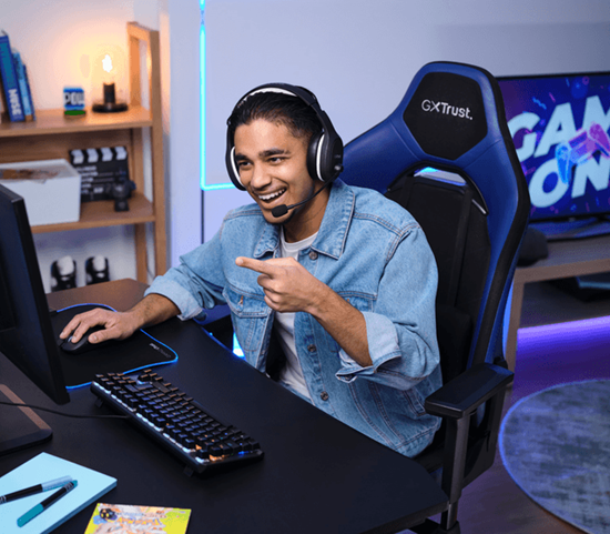 Trust Chair Gaming, GXT 714B Ruya Comfortable, Blu