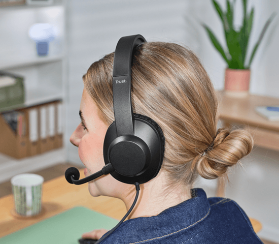 Trust Headset Ayda Max USB, wired USB-C USB-A, Black