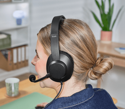Trust Headset Ayda Max USB, wired USB-C USB-A, Black