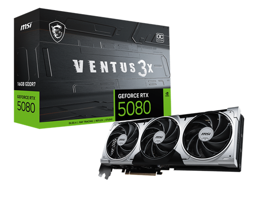 MSI Graphic Card GeForce RTX 5080 VENTUS 3X OC PLU