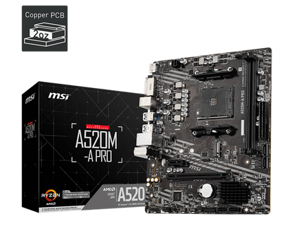 MSI MB A520M-A PRO, mATX,Support AMD Ryzen 5000/50