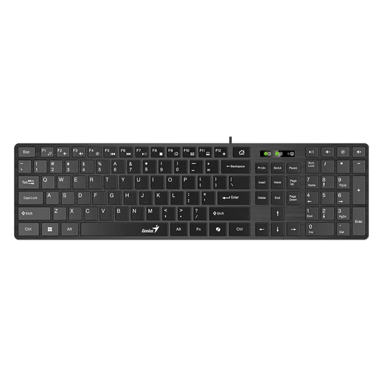 Genius Keyboard Wired, Slimstar 126, Black