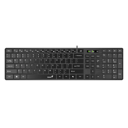 Genius Keyboard Wired, Slimstar 126, Black