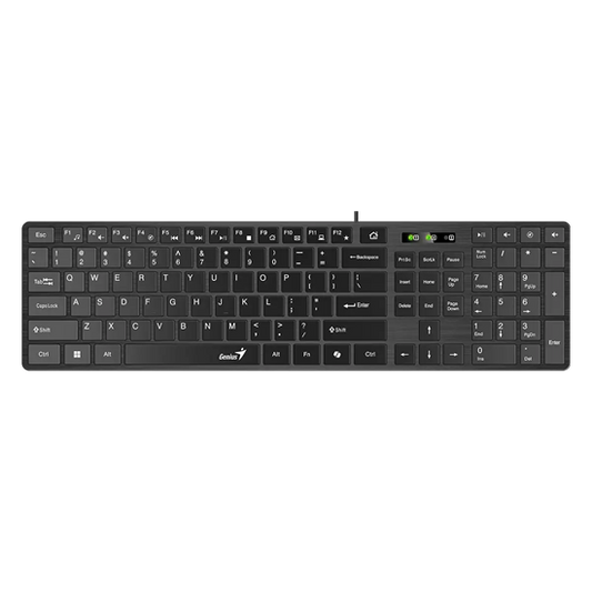 Genius Keyboard Wired, Slimstar 126, Black