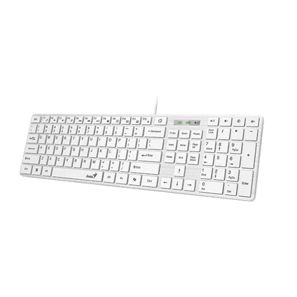 Genius Keyboard Wired, Slimstar 126, White