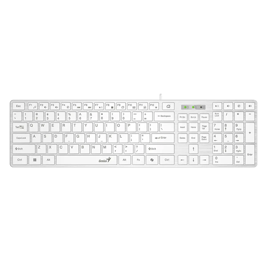 Genius Keyboard Wired, Slimstar 126, White