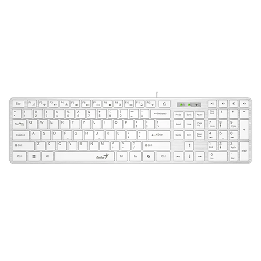 Genius Keyboard Wired, Slimstar 126, White