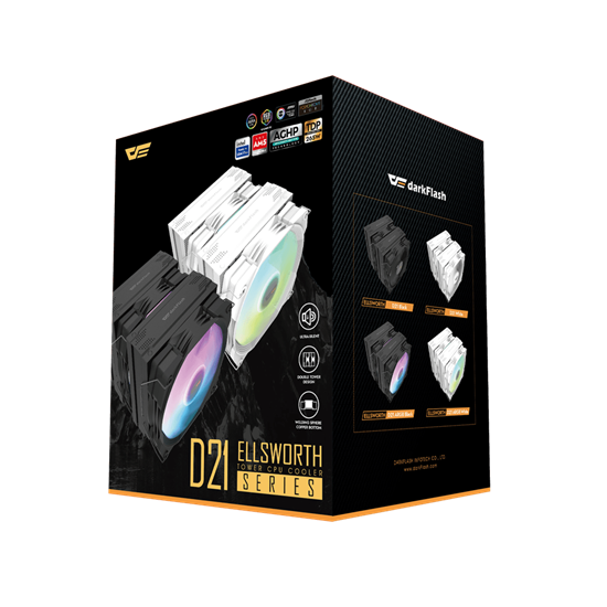 Darkflash Air Cooler D21, No Light, 120mm Fan, Black