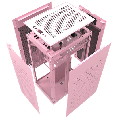 Darkflash Case DLH21, ITX Tower, Light Strip,Pink