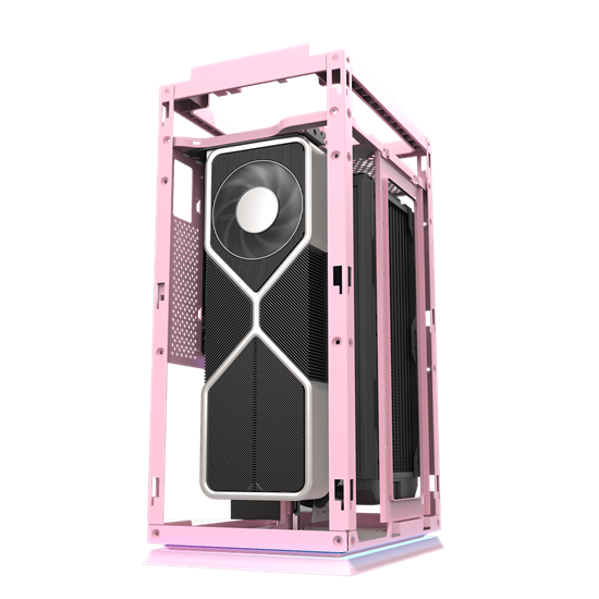 Darkflash Case DLH21, ITX Tower, Light Strip,Pink