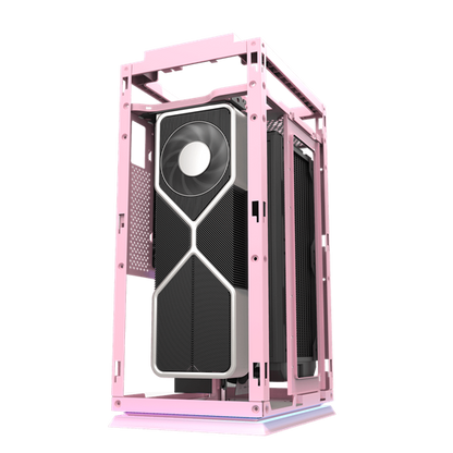 Darkflash Case DLH21, ITX Tower, Light Strip,Pink