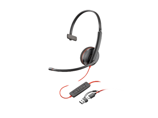 HP Poly Headset BW 3210, Monaural, USB-C+USB, C/A