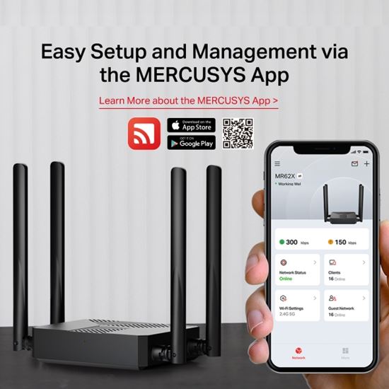 Mercusys Router Wi-Fi 6 AX1500 Dual-Band