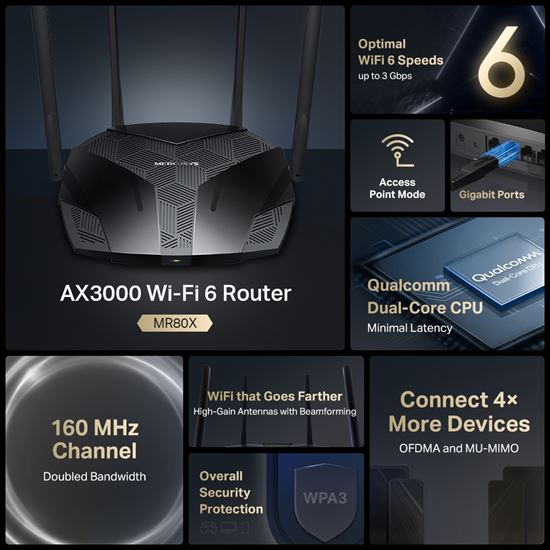 Mercusys Router Wi-Fi 6 AX3000 Dual-Band