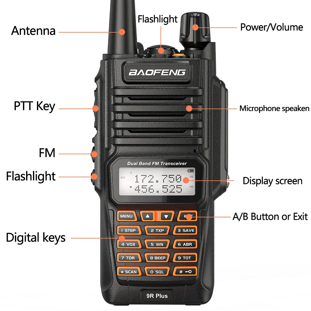 Radiomarrës Professional BAOFENG UV-9R plus