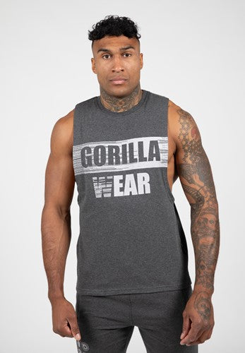 Lopez Drop Armhole Tank Top - Dark Gray Melange 