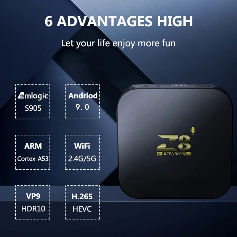 Set-Top Tv Android Box Z8 4K Ultra HD