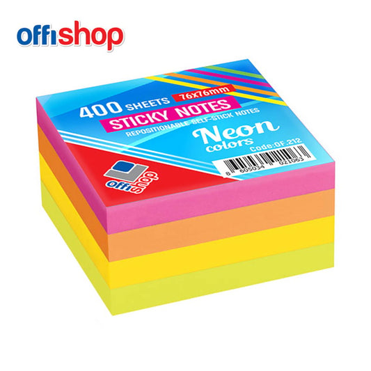 Osh Postit 75X75 400F Neon Mix 1/4 Of212