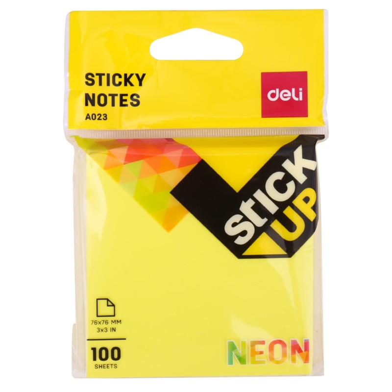 Deli Postit 75X75 100Fl Neon A02302 1/12