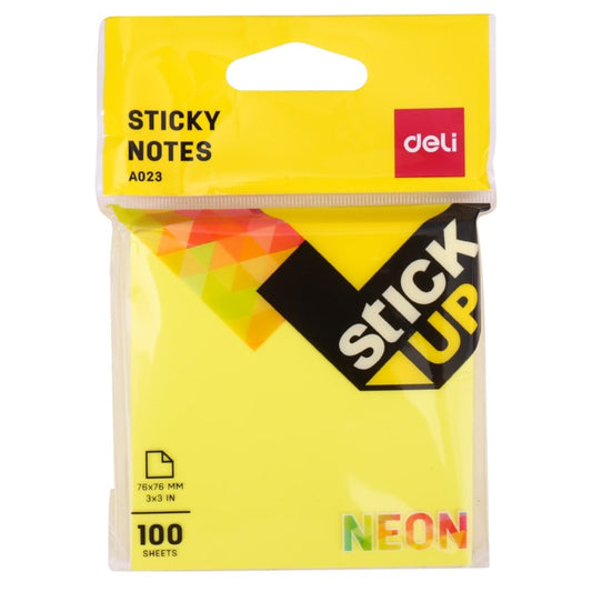 Deli Postit 75X75 100Fl Neon A02302 1/12