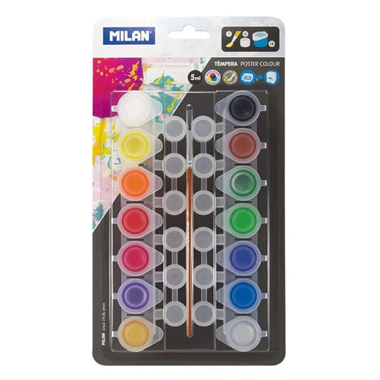 Milan Tempera 14X5Ml + Brush Bwm10244