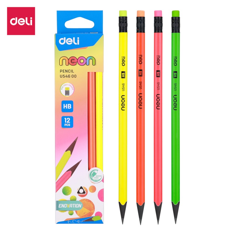 Deli Pencil Hb Neon U54600 12/1