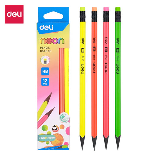 Deli Pencil Hb Neon U54600 12/1