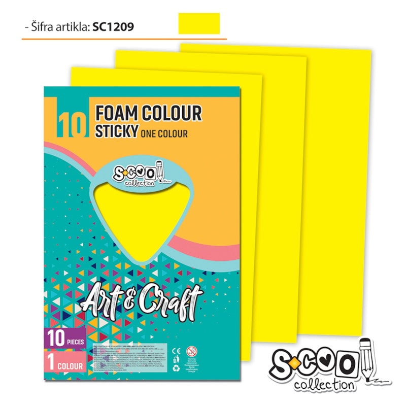 Osh Decorative Sticky Paper Yellow 20X30Cm 1/10 Sc1209