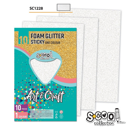 Osh Decorative Sticky Paper With White Glitter 20X30Cm 1/10 Sc1228