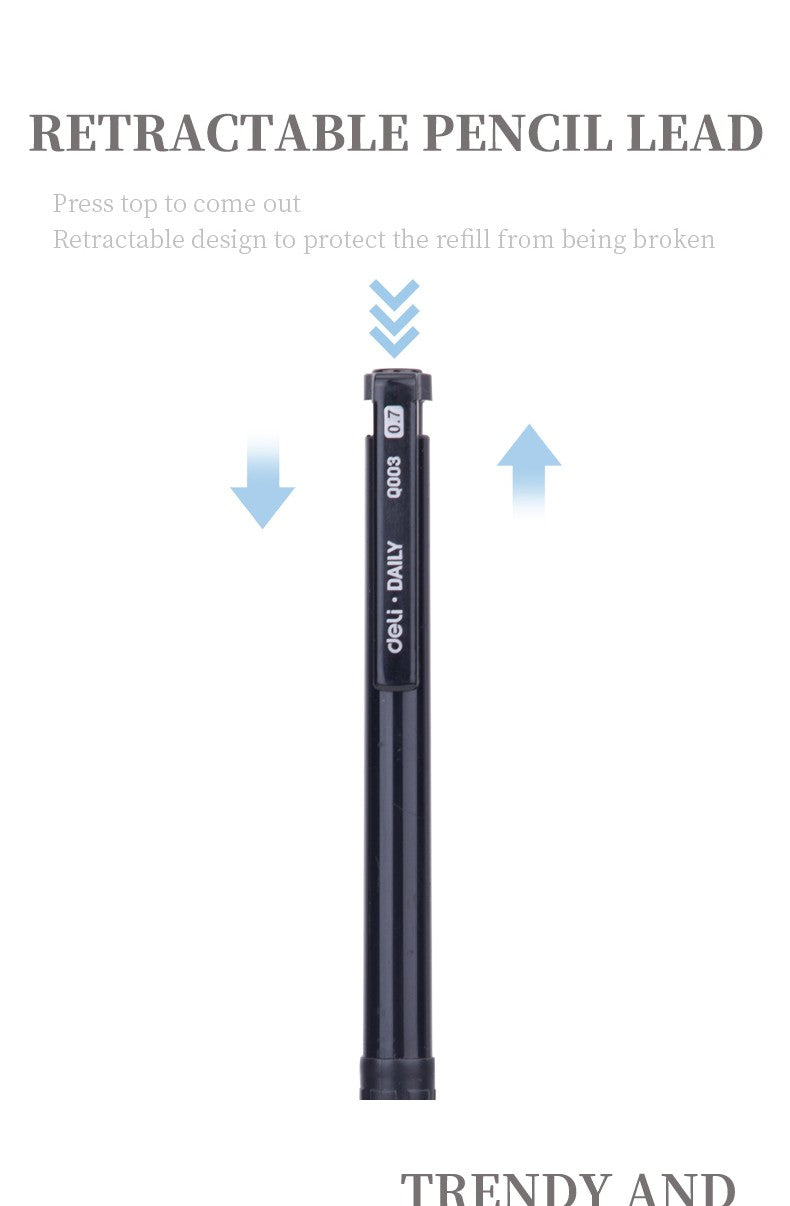 Deli Kimik Ballpoint Arrow Q00320 Black 0.7 1/12