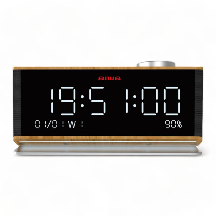 Orë Zgjuese Multifunksionale me Radio FM, 2 Alarma, Bluetooth, TF Card dhe Mikrofon AIWA CR-90BT
