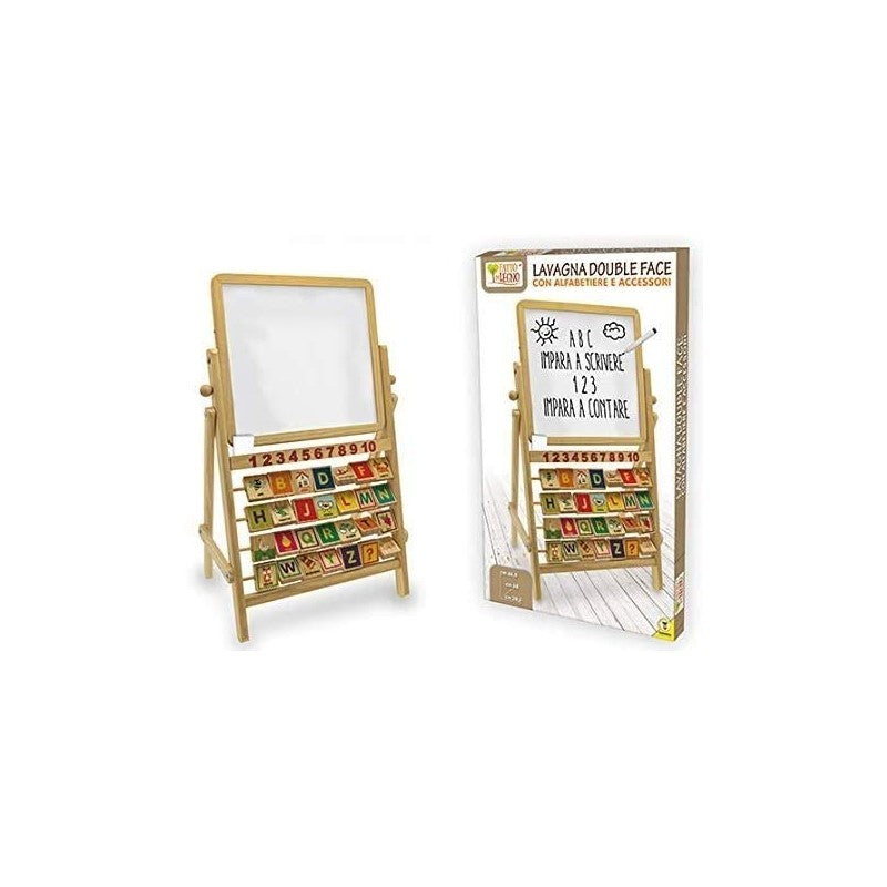 Teo Double-Sided Wooden Board With Alphabet And Accessories 28.5X38X66.5Cm 27083890