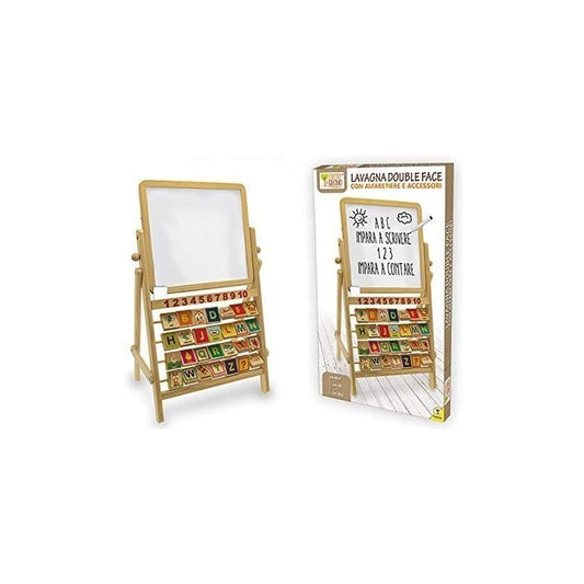 Teo Double-Sided Wooden Board With Alphabet And Accessories 28.5X38X66.5Cm 27083890